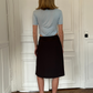 PREORDER - Archive Pleated Midi Skirt - Choc Brown