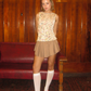 Pleated Skort - Camel