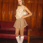 Pleated Skort - Camel