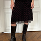 PREORDER - Archive Polka Dot Midi Skirt - Black / Pink