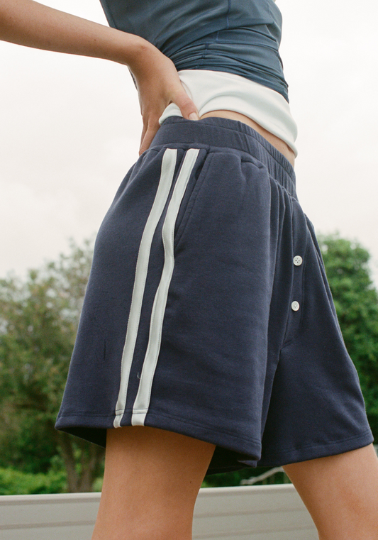 The Track Boxer Short - Navy / Silver