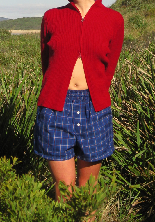 Classic Boxer Short - Navy School Check