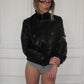 PREORDER - Archive Leather Bomber - Black / Navy