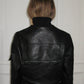 PREORDER - Archive Leather Bomber - Black / Navy