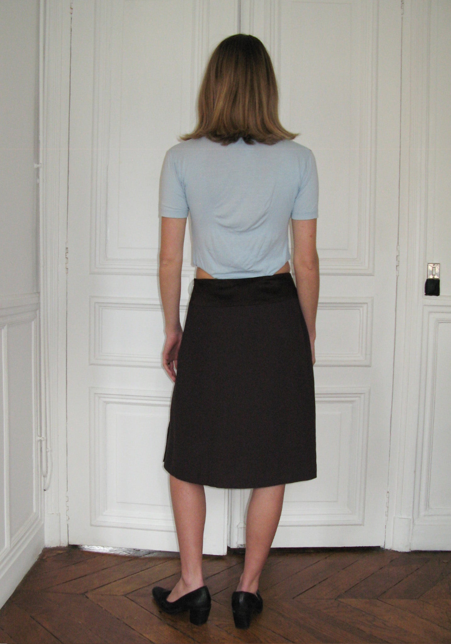 PREORDER - Archive Pleated Midi Skirt - Choc Brown