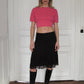 PREORDER - Archive Polka Dot Midi Skirt - Black / Pink