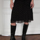 PREORDER - Archive Polka Dot Midi Skirt - Black / Pink