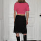 PREORDER - Archive Polka Dot Midi Skirt - Black / Pink