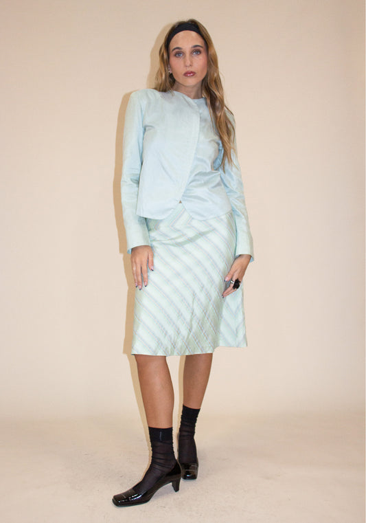 Midi Skirt - Teal Stripe